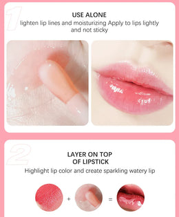 KissICON Moisturizing Lip Balm Lip Glow Oil Pink Plumping