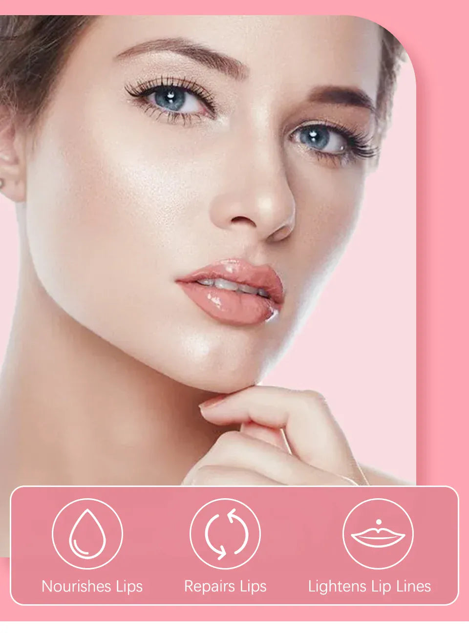 KissICON Moisturizing Lip Balm Lip Glow Oil Pink Plumping