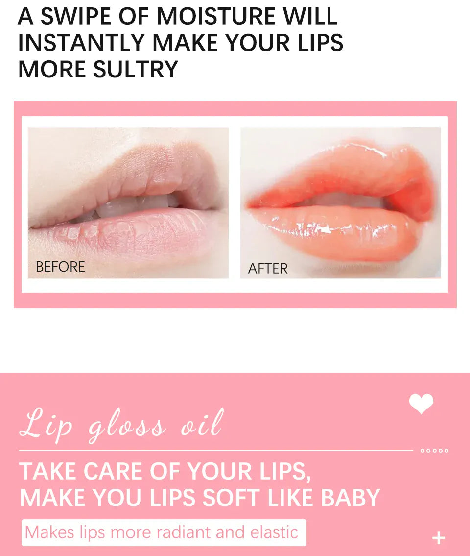 KissICON Moisturizing Lip Balm Lip Glow Oil Pink Plumping