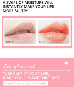KissICON Moisturizing Lip Balm Lip Glow Oil Pink Plumping