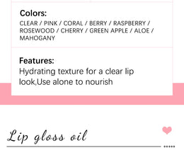 KissICON Moisturizing Lip Balm Lip Glow Oil Pink Plumping