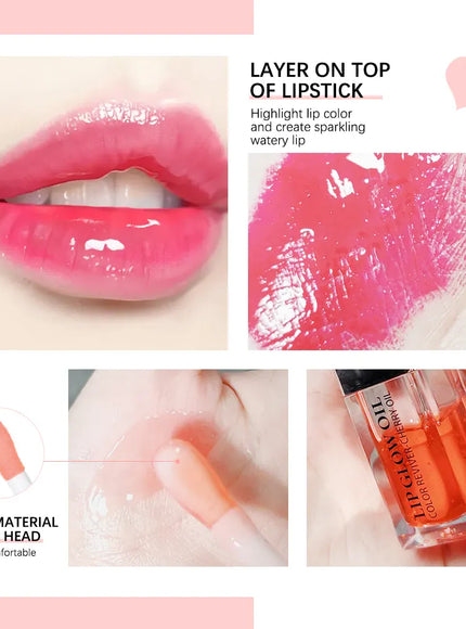 KissICON Moisturizing Lip Balm Lip Glow Oil Pink Plumping