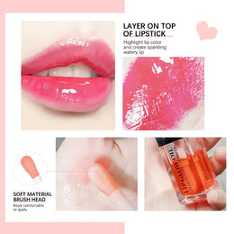 KissICON Moisturizing Lip Balm Lip Glow Oil Pink Plumping