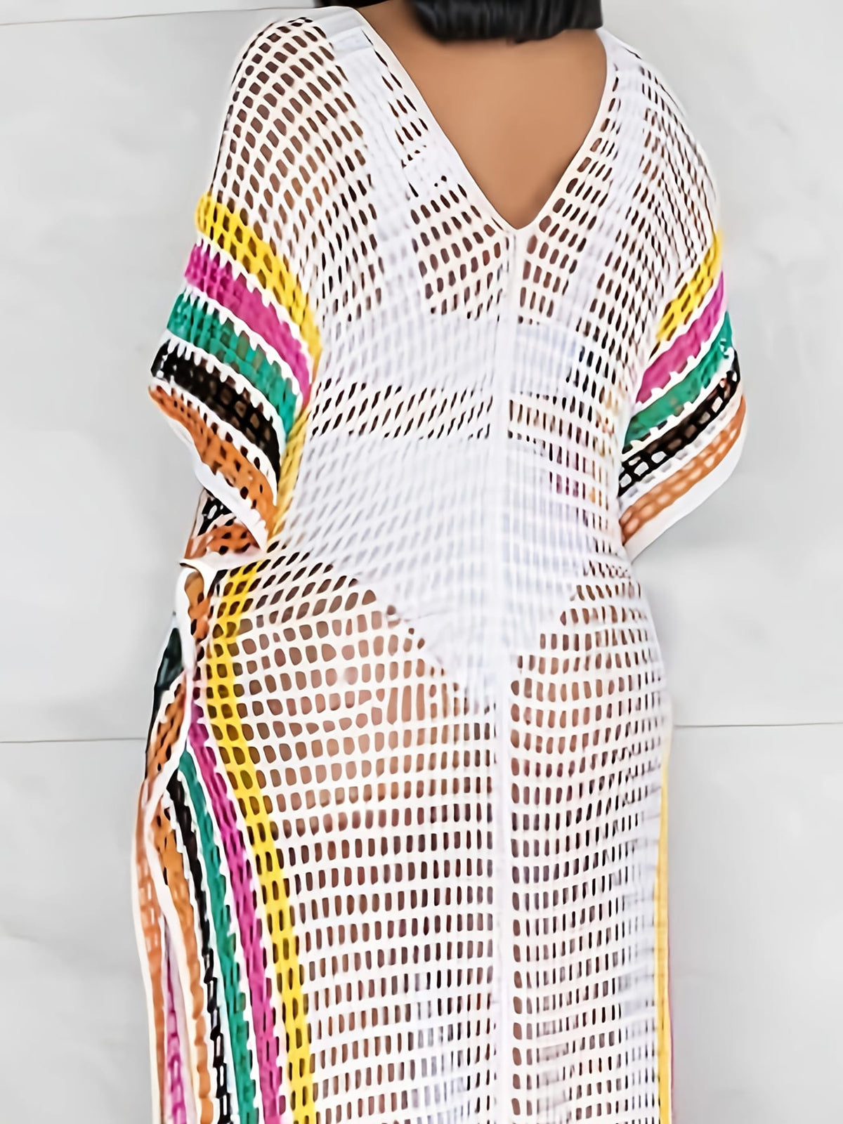 KissICON Moxdo Bohemian Lace Fringe Maxi Beach Dress