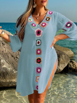 KissICON Moxdo Boho Floral V-Neck Maxi Beach Dress