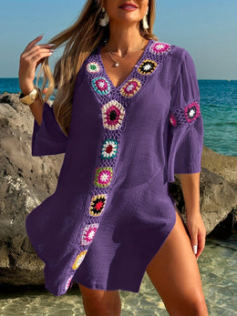 KissICON Moxdo Boho Floral V-Neck Maxi Beach Dress
