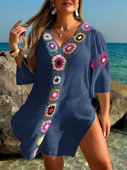 KissICON Moxdo Boho Floral V-Neck Maxi Beach Dress