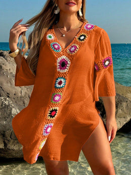 KissICON Moxdo Boho Floral V-Neck Maxi Beach Dress