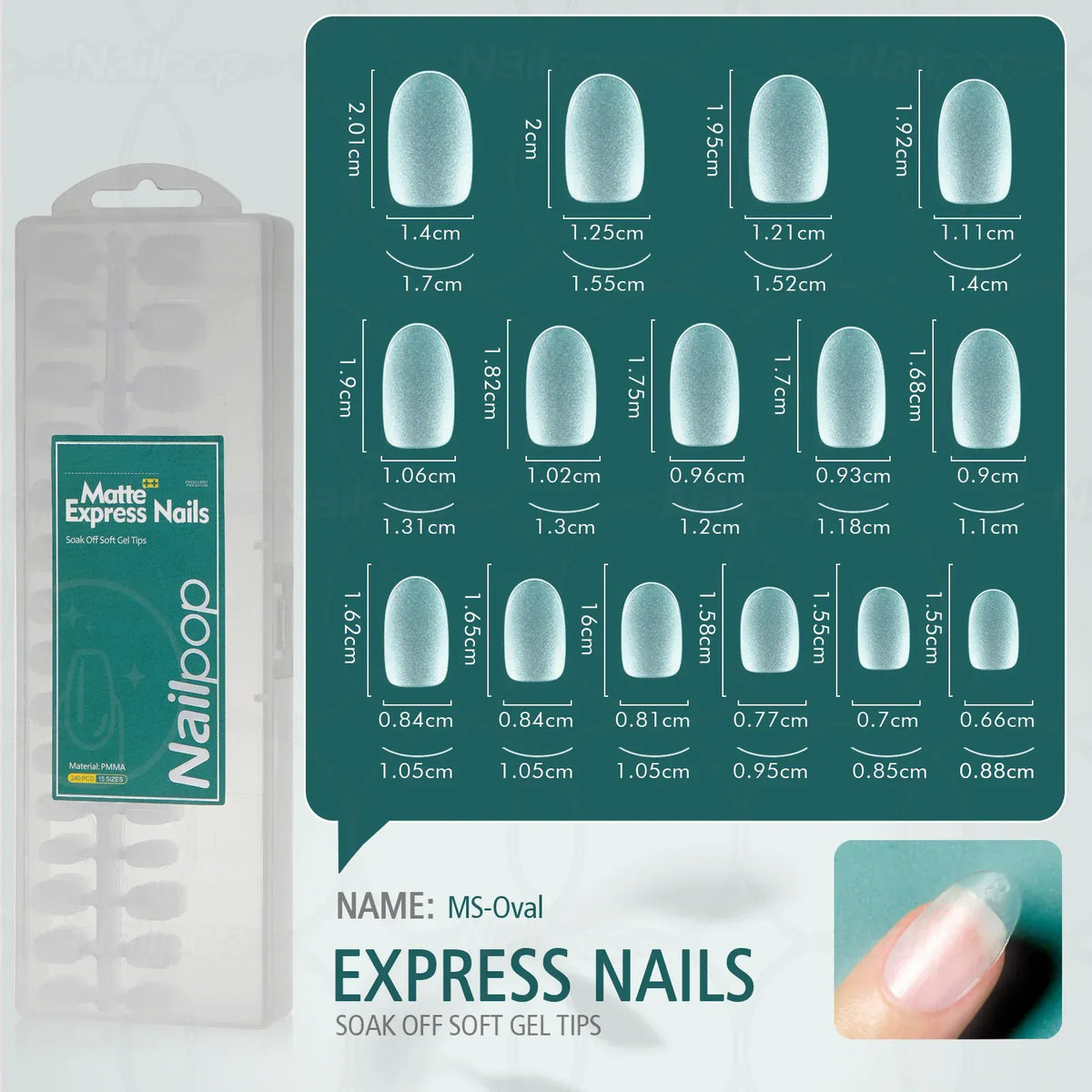 KissICON MS-Oval KissIcon Nailpop Matte Nails 240pcs Press On -