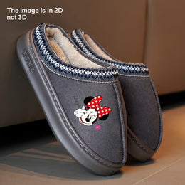 jkthpu-45 MT003 Gray / UK 3.5-4 Mickey Mouse Plush Slippers Cozy Official Disney IndoorOutdoor Comfort