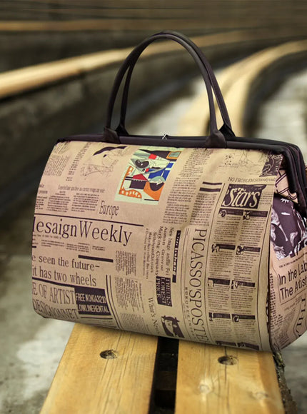KissICON Multi color / One Size Women's Waterproof Handbag – Travel Newspaper Printed