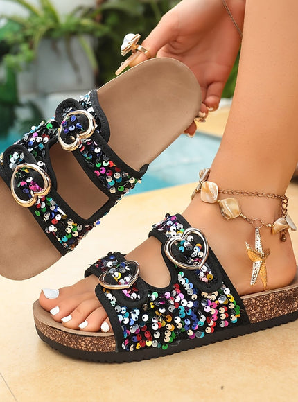temu 【Multi Color】 / UK 3.5 Sequined Fashion Sandals Women's Sandals