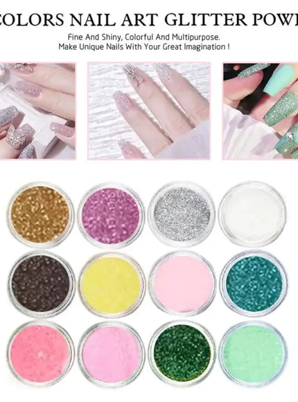 KissICON MULTI KissIcon Acrylic Nail Kit 12 Glitter Powder -