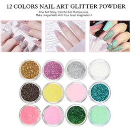 KissICON MULTI KissIcon Acrylic Nail Kit 12 Glitter Powder -