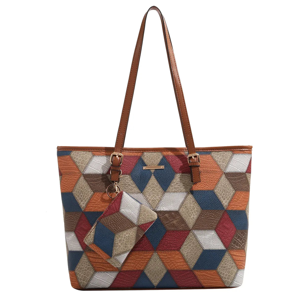 Dropshipman MULTI / L 2024 Europe and the United States new women's handbag shoulder bag cross pattern simple fashion bag