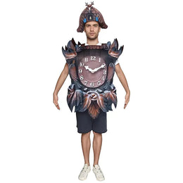 KissICON MULTI / One Size Adult Halloween Funny Costumes Realistic Cuckoo Wall Clock Costume Tropical Cute Dress Up Party Cosplay Roleplay Suit Brown