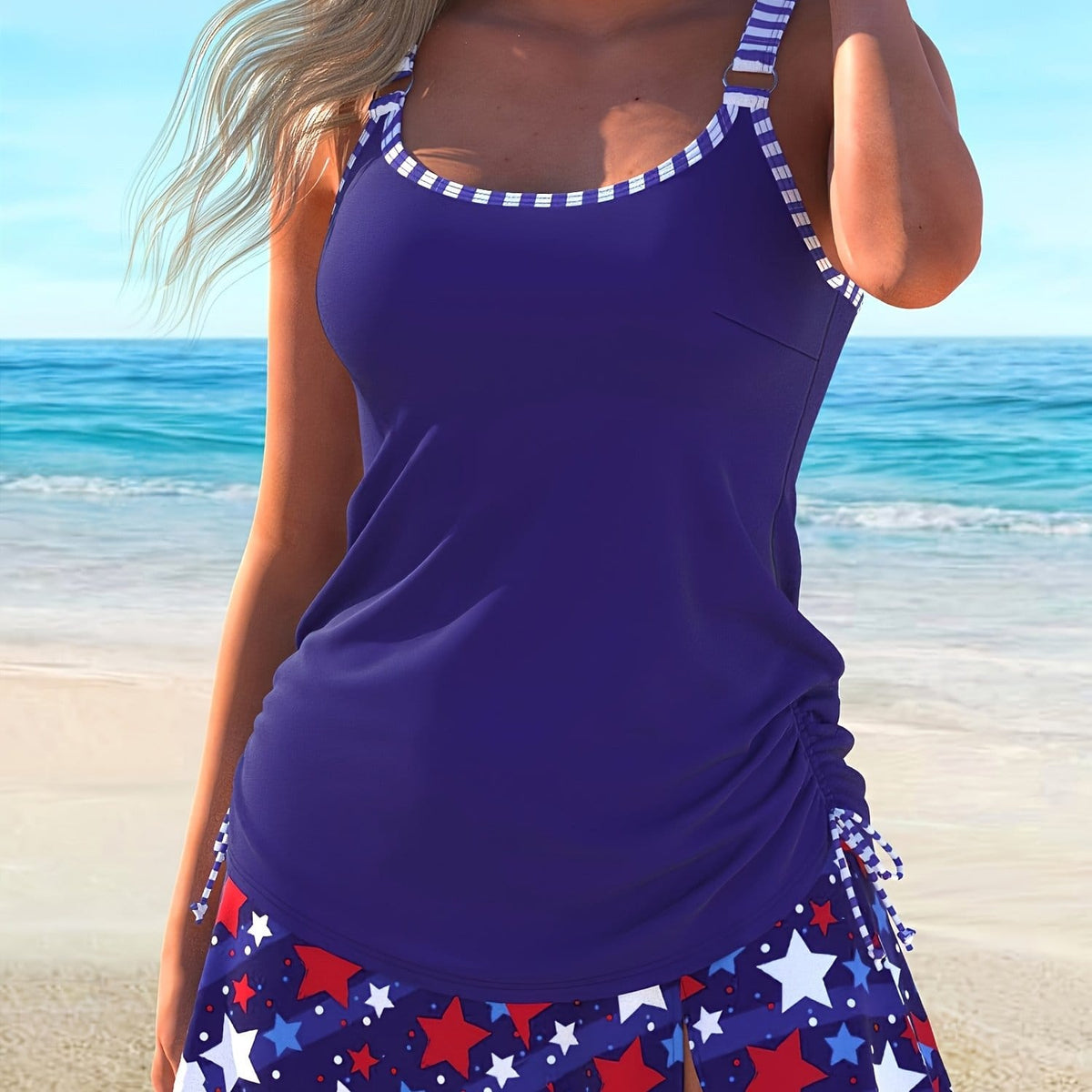 KissICON Multicolor 5 / UK 24 Curve Random Print Swim Dress