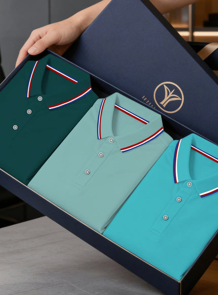 KissICON Multicolor 6 / UK 44 Mens Business ColorBlock Polo Breathable Comfort Classic Style