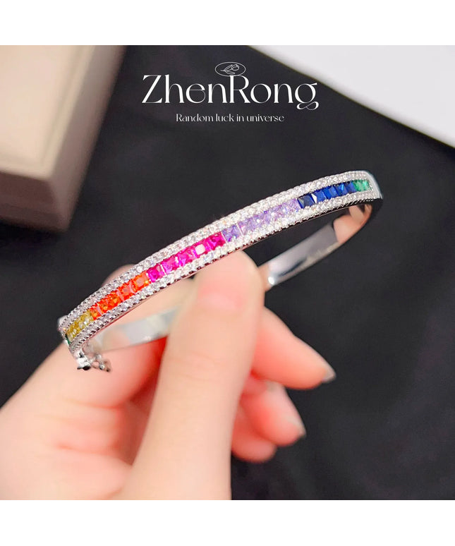 KissICON Multicolor Kissicon S925 Silver Bling CZ Bangles