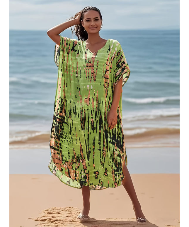 KissICON Multicolor / One-size Curve Beach Coverup – Long Vacation Home