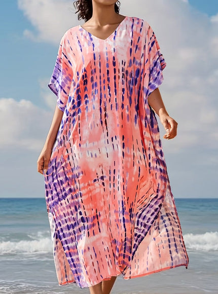 KissICON Multicolor / One-size Quickdry Gradient Curve Beach Coverup – Vacation