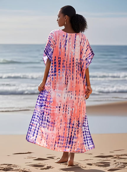 KissICON Multicolor / One-size Quickdry Gradient Curve Beach Coverup – Vacation