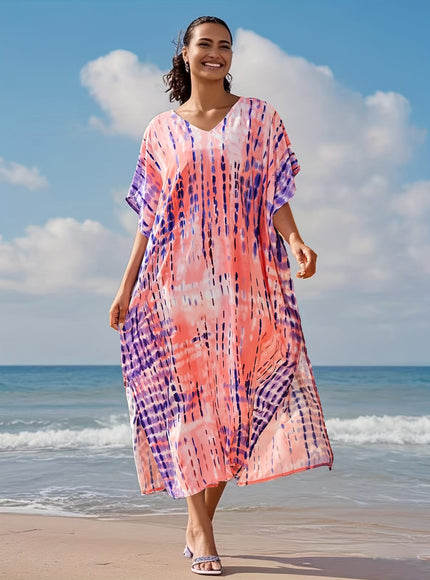 KissICON Multicolor / One-size Quickdry Gradient Curve Beach Coverup – Vacation