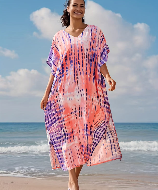 KissICON Multicolor / One-size Quickdry Gradient Curve Beach Coverup – Vacation