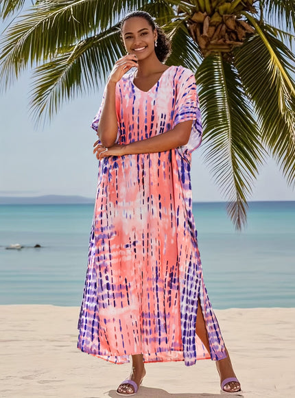 KissICON Multicolor / One-size Quickdry Gradient Curve Beach Coverup – Vacation
