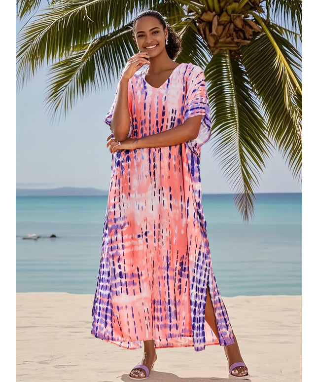 KissICON Multicolor / One-size Quickdry Gradient Curve Beach Coverup – Vacation
