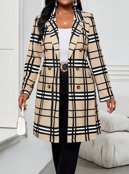 KissICON Multicolor / S-XL Knitted Plaid Print Fabric Lapel Suit