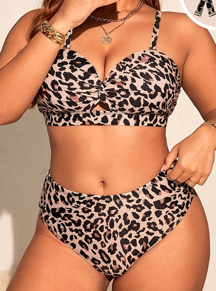 KissICON Multicolor / UK 16 Curve Leopard Swimsuit – Cross Thong