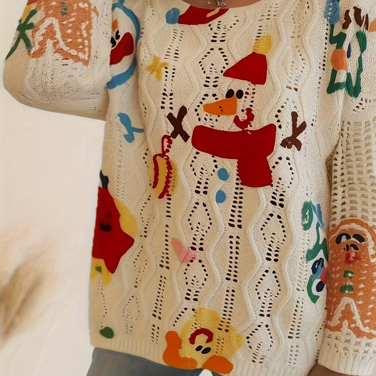 KissICON Multicolor / UK 18 Curve Gingerbread Cozy Buttonfront Holiday