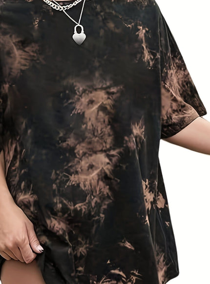 jkthpu-45 Multicolor / UK 18 [Plus Size T-Shirt] Polyester 95% Spandex 5% Women's
