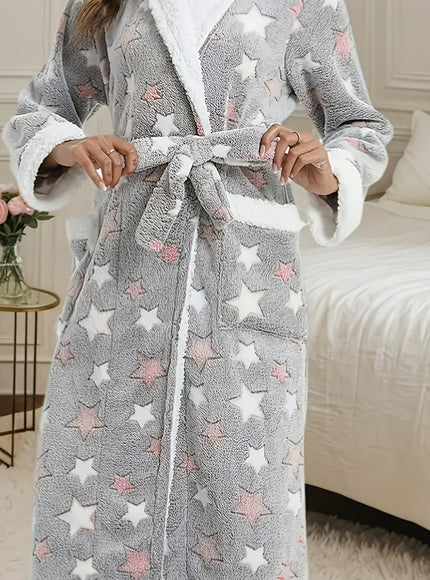 KissICON Multicolor / UK 18 Women'S Plus Size Robe - Plush Thermal Lounge