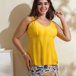 KissICON Multicolor / UK 20 Chic Slimming Tankini – Flattering Fashionable Coverage