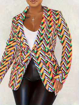 KissICON Multicolor Zigzag Curve Blazer – Chic Springfall