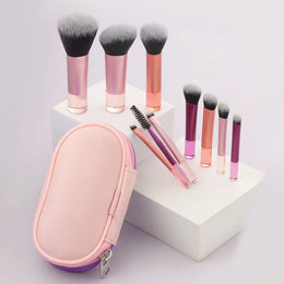 KissICON multicolour with bag RonshadowBrush 10pcs Mini Makeup Brush Set - With