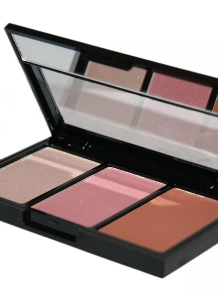 KissICON Multicoloured 3in1 Face Shaper Trio Highlight Blush