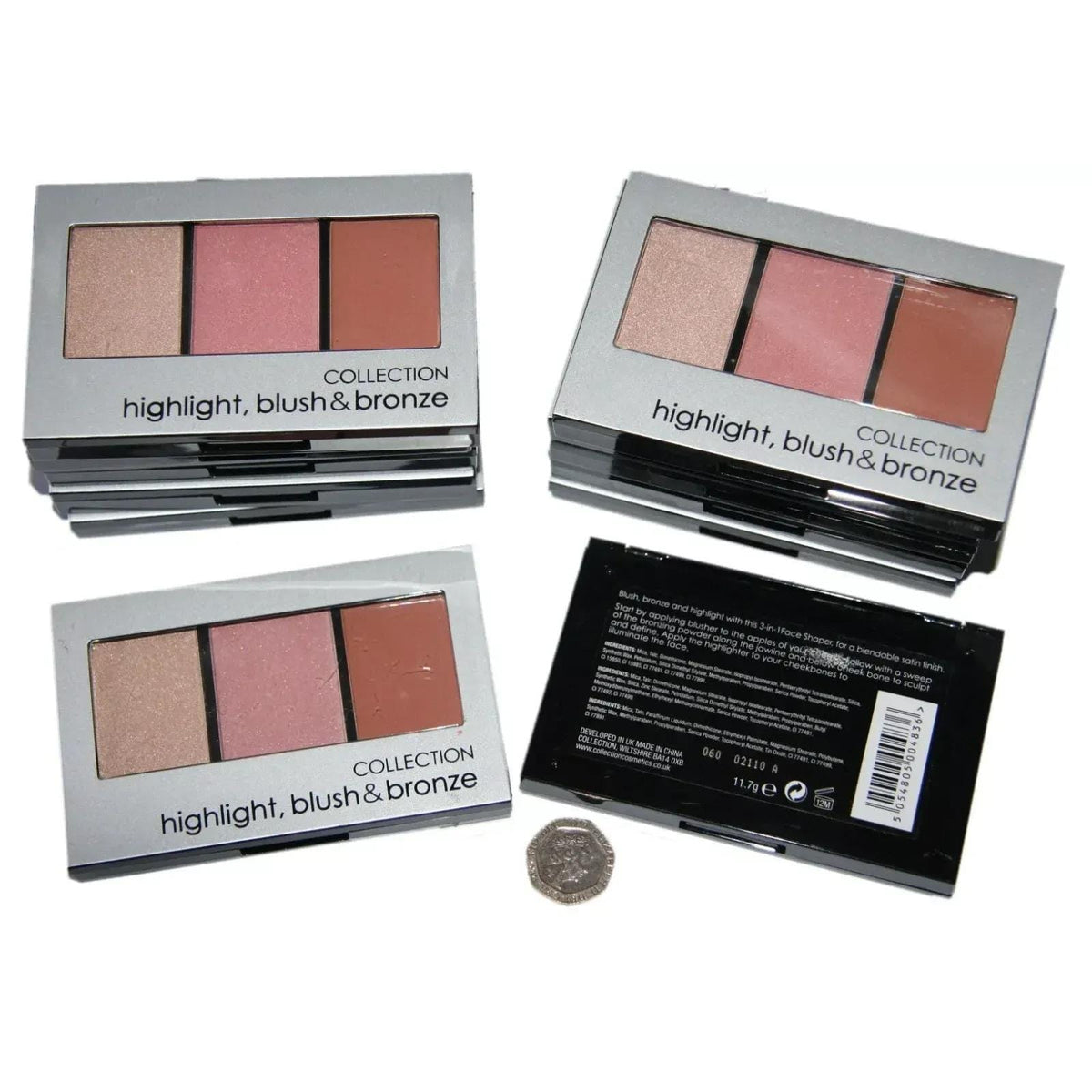 KissICON Multicoloured 3in1 Face Shaper Trio Highlight Blush