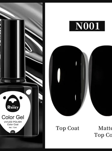 KissICON N001 black 1pcs 7.3ml White Gel Nail Polish French Manicure