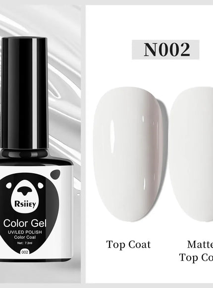 KissICON N002 white 1pcs 7.3ml White Gel Nail Polish French Manicure