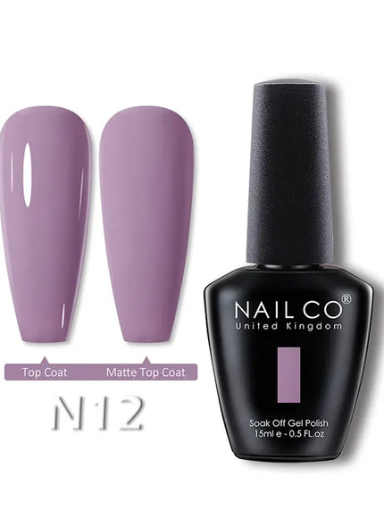 KissICON N12 💋 Nailco 15ml Translucent Gel Polish-Natural Resin Formula