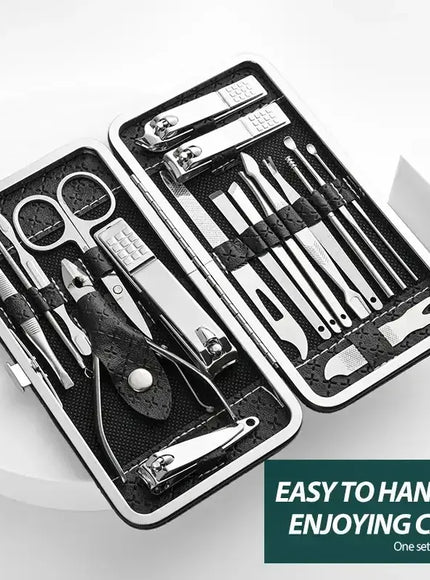 KissICON Nail Art 19 Piece Clipper Kit Stainless Steel