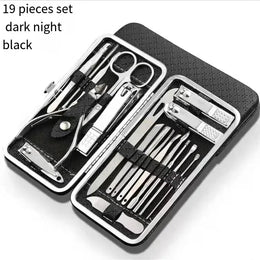 KissICON Nail Art 19 Piece Clipper Kit Stainless Steel