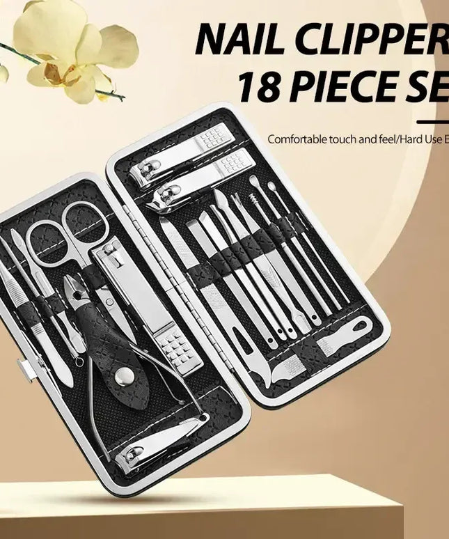 KissICON Nail Art 19 Piece Clipper Kit Stainless Steel