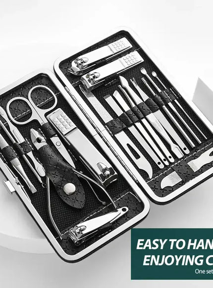 KissICON Nail Art 19 Piece Clipper Kit Stainless Steel