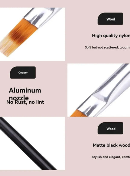 KissICON 💋 Nail Brush Serrated Powder Bar Black Nail