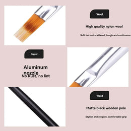 KissICON 💋 Nail Brush Serrated Powder Bar Black Nail