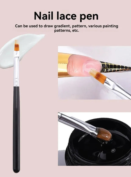 KissICON 💋 Nail Brush Serrated Powder Bar Black Nail